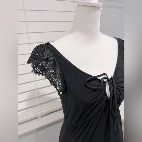 Vintage Y2K Moda International Black Midi Dress - Picture 3 of 10